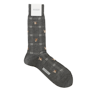 コーギー×チェック カジュアルソックス