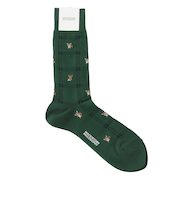 コーギー×チェック カジュアルソックス