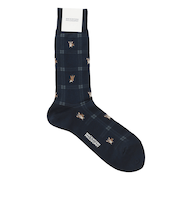 コーギー×チェック カジュアルソックス