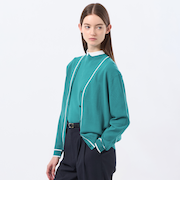 バイカラーファインコットンカーディガン