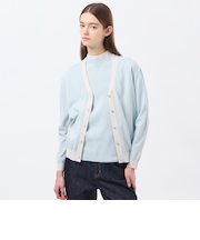 バイカラーファインコットンカーディガン