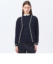 バイカラーファインコットンカーディガン