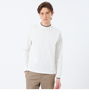 12G プレーティング天竺 ライン入りモックネック