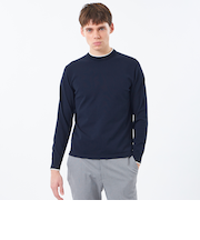 12G プレーティング天竺 ライン入りモックネック