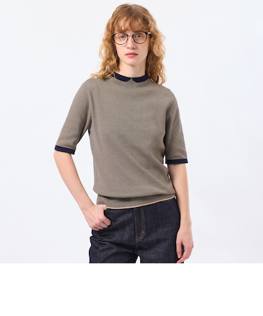 Cleric Collar Knit ハーフスリーブ