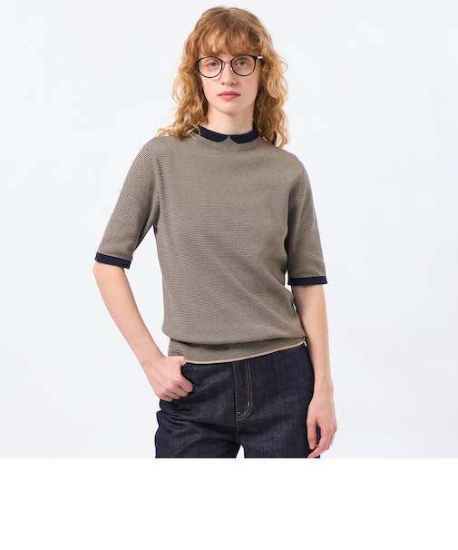 Cleric Collar Knit ハーフスリーブ