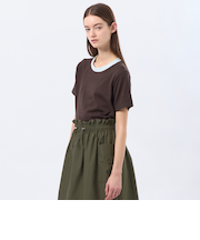 バイカラーファインコットンニット