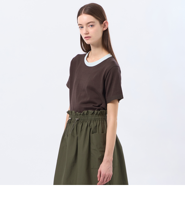 バイカラーファインコットンニット