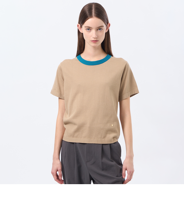 バイカラーファインコットンニット