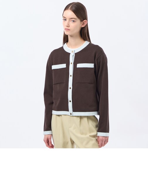 【ROYTON（ロイトン）】 ファインコットンニットカーディガン