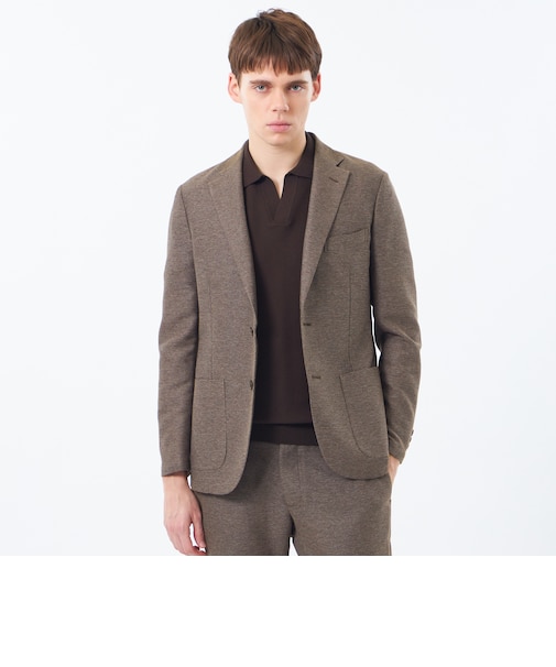 テーラードジャージージャケット 杢カラミストレッチ