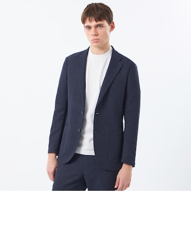 テーラードジャージージャケット 杢カラミストレッチ