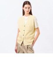 【LEE4月号/蛯原友里さん着用】パッチポケットニットジレ