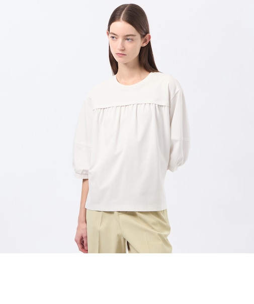 フロントギャザージャージブラウス