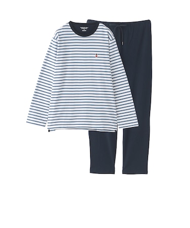 【WEB限定】バッキンガムベア 天竺ボーダー＆無地パンツ パジャマ