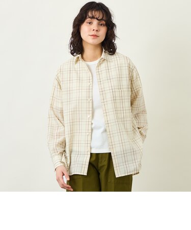 GREY LABEL ボイルチェックレギュラーカラーシャツ