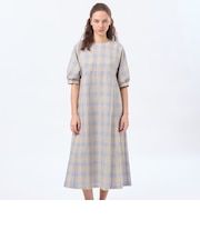 サッカーチェックフレアワンピース