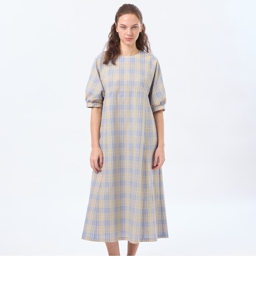 サッカーチェックフレアワンピース