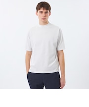 16Gプレーティング天竺 セミモックネックニットTシャツ