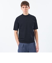 16Gプレーティング天竺 セミモックネックニットTシャツ