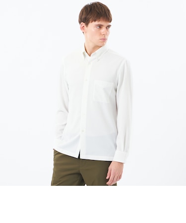 【WEB&一部店舗限定】トロッター スクエアボタンダウン長袖シャツ  サッカーストライプ