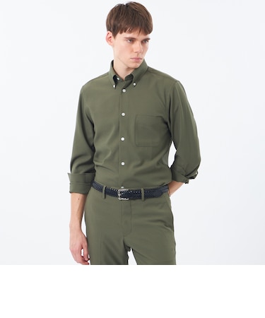 【WEB&一部店舗限定】トロッター スクエアボタンダウン長袖シャツ  サッカーストライプ