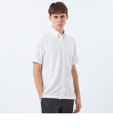 【WEB&一部店舗限定】トロッター スクエアボタンダウン半袖シャツ サッカーストライプ