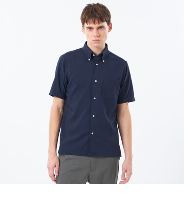 【WEB&一部店舗限定】トロッター スクエアボタンダウン半袖シャツ サッカーストライプ