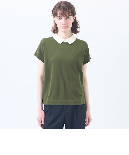 【Bicolor Knit Polo】