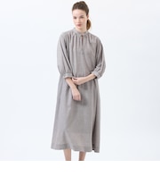 リネンミックスサックドレス