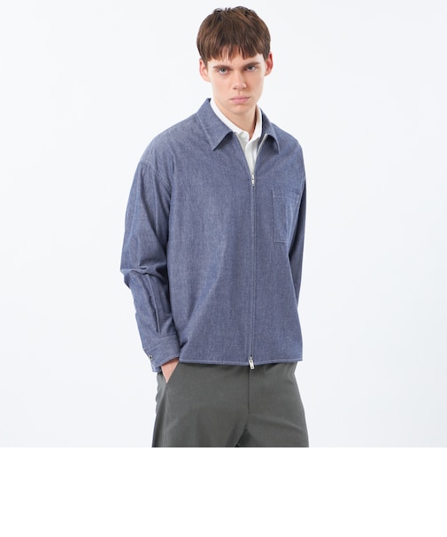 【WEEKENDER】 オーバーシャツハリントン ストライプ/ダンガリー