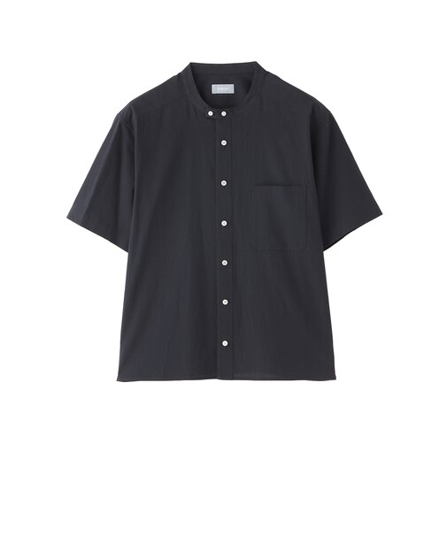 GREY LABEL コットンコードボイル バンドカラーシャツ