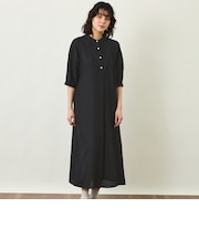 GREY LABEL リネンミックスバンドカラーワンピース