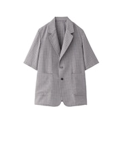 GREY LABEL リネンミックスチェックジャケット