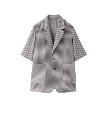 GREY LABEL リネンミックスチェックジャケット