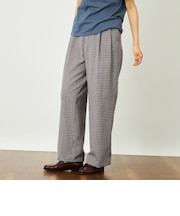 GREY LABEL リネンミックスチェックパンツ