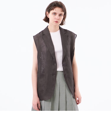 【UPTON GILET（アップトン ジレ）】リネンメッシュ