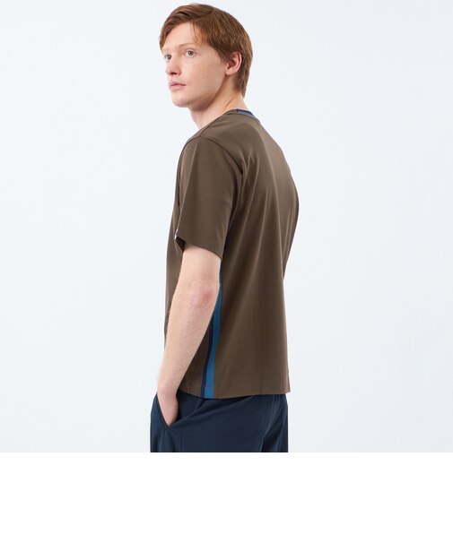 【WEEKENDER】クルーネック半袖Tシャツ ニットスムースコンビ