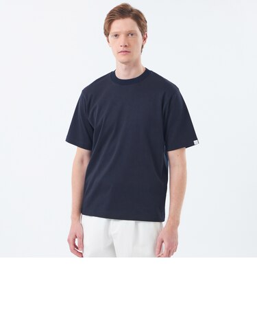 【WEEKENDER】クルーネック半袖Tシャツ ニットスムースコンビ