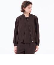 バックサテンフロントジップジャケット