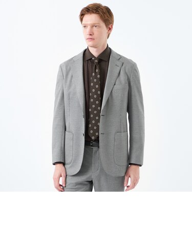 テーラードジャージージャケット 裏メッシュダブルジャージー千鳥