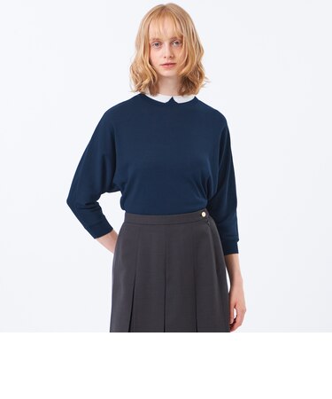 【Cleric Collar Knit(クレリックカラーニット)】ドルマンスリーブ