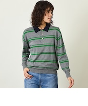 GREY LABEL ファインコットンボーダーポロニット