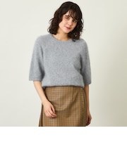 GREY LABEL ウールファーハーフスリーブニット