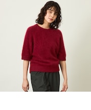 GREY LABEL ウールファーハーフスリーブニット