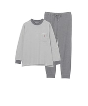 【WEB限定】接結天竺ボーダー＆無地パンツ パジャマ