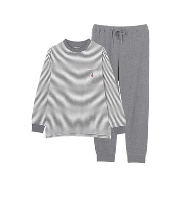 【WEB限定】接結天竺ボーダー＆無地パンツ パジャマ