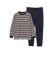 【WEB限定】天竺ボーダー＆無地パンツ パジャマ
