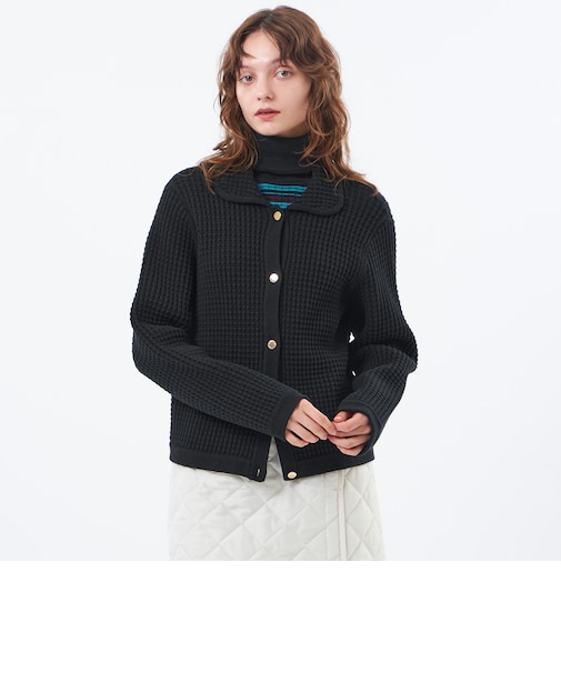 ラウンドカラーニットジャケット