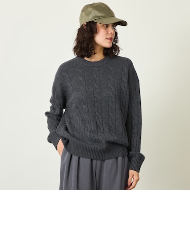 GREY LABEL ウールカシミヤケーブルニット